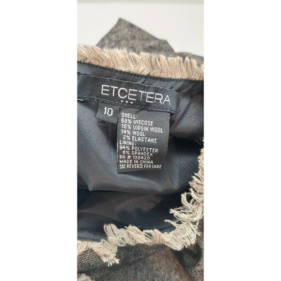 Etcetera Women's Size 10 Dress Gray Midi Wool Blend Bow Fringe Simple - Picture 7 of 9